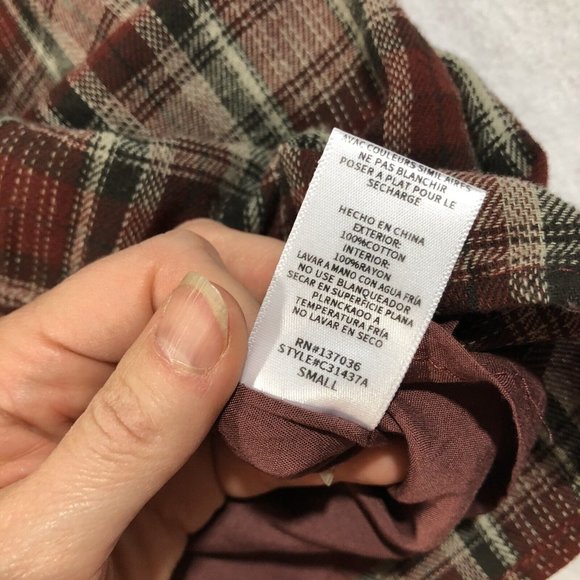 NEW Paper Crane Womens Small Plaid Squared Neck Button Dress Fall NWT $54 - Picture 10 of 12